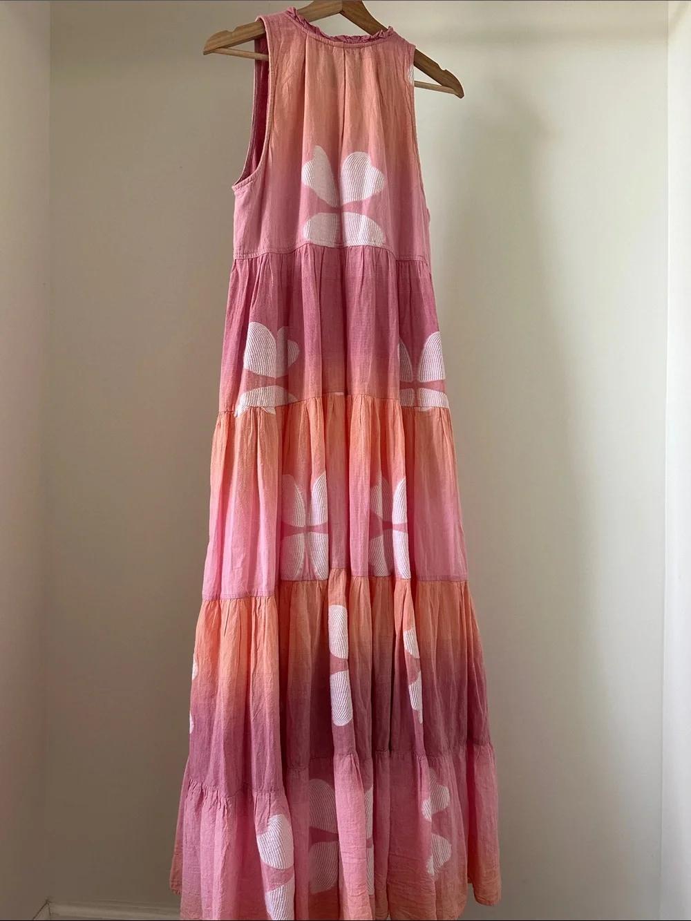 Pearl and Caviar Floral Jacquard Tiered Maxi Dress S/M - Picture 9 of 12